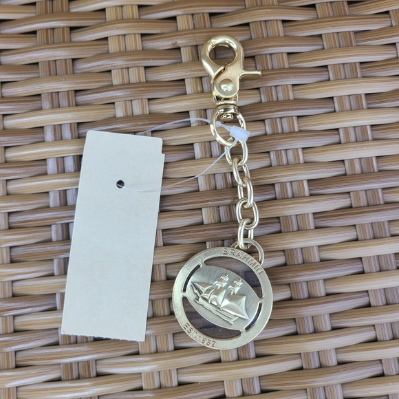 Brahmin Heritage Medallion Keychain Signature Gold - Picture 2 of 6
